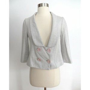 Urban Outfitters Light Gray Crop Soft Blazer Top